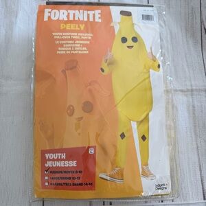 Fortnite Peely Youth Medium 8-10 Banana 3D Costume 2 Piece Jumpsuit